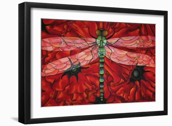 Dragonfly And Poppies-Holly Carr-Framed Giclee Print