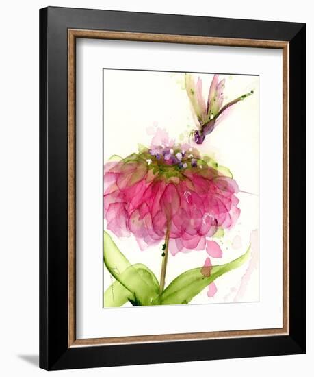 Dragonfly and Zinnia-Dawn Derman-Framed Premium Giclee Print