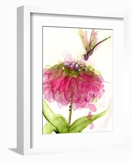 Dragonfly and Zinnia-Dawn Derman-Framed Premium Giclee Print