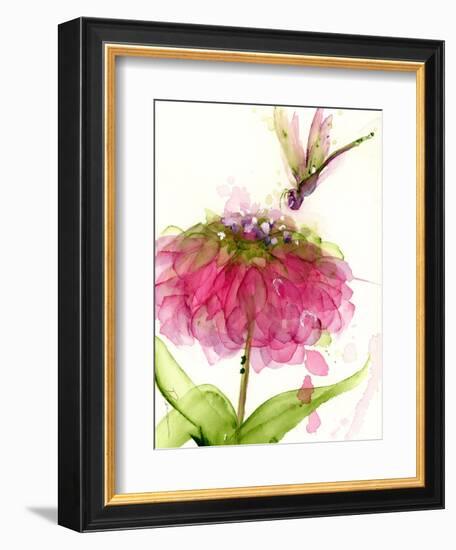 Dragonfly and Zinnia-Dawn Derman-Framed Premium Giclee Print