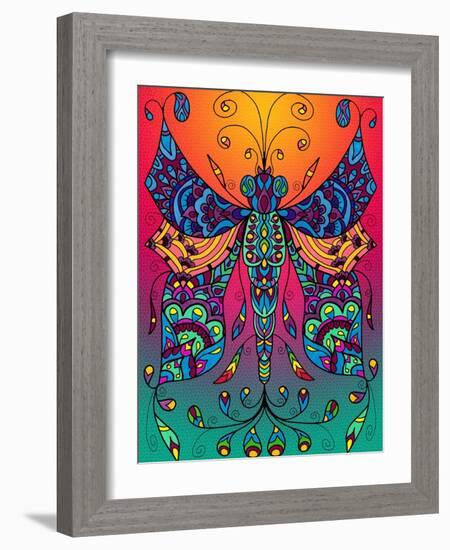 Dragonfly Coloured-Delyth Angharad-Framed Giclee Print