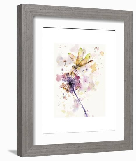 Dragonfly & Dandelion-Sillier than Sally-Framed Art Print