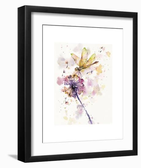 Dragonfly & Dandelion-Sillier than Sally-Framed Art Print