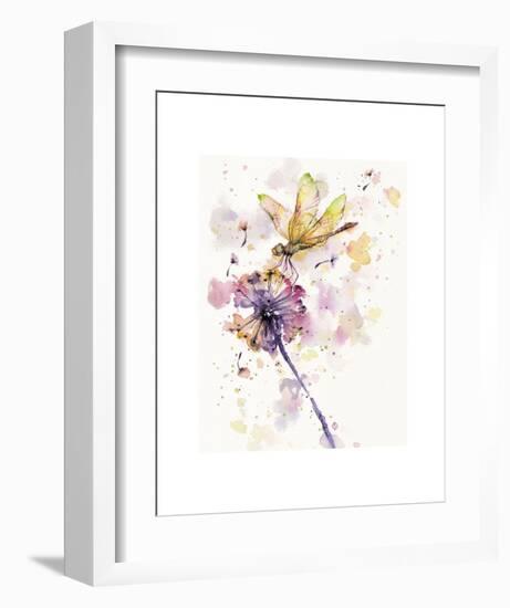 Dragonfly & Dandelion-Sillier than Sally-Framed Art Print