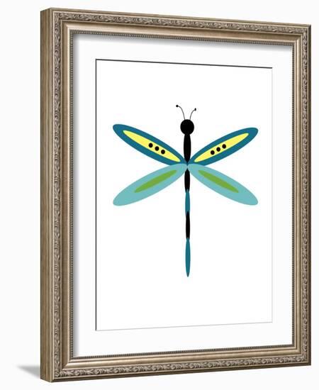 Dragonfly Goes Mod One-Jan Weiss-Framed Art Print