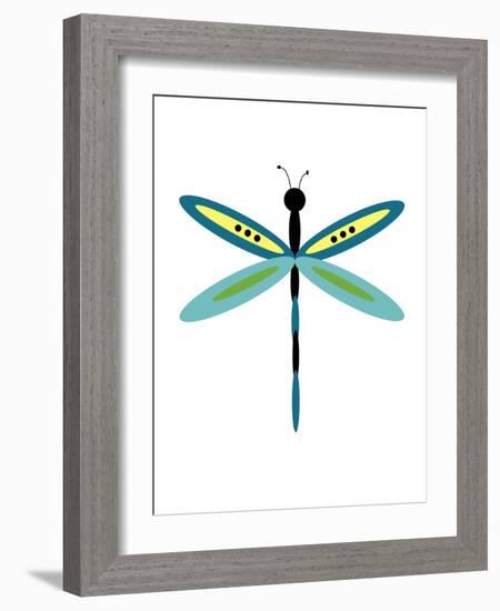 Dragonfly Goes Mod One-Jan Weiss-Framed Art Print