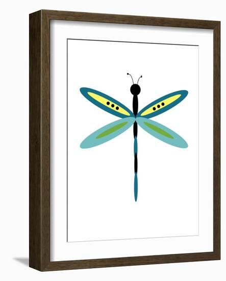 Dragonfly Goes Mod One-Jan Weiss-Framed Art Print