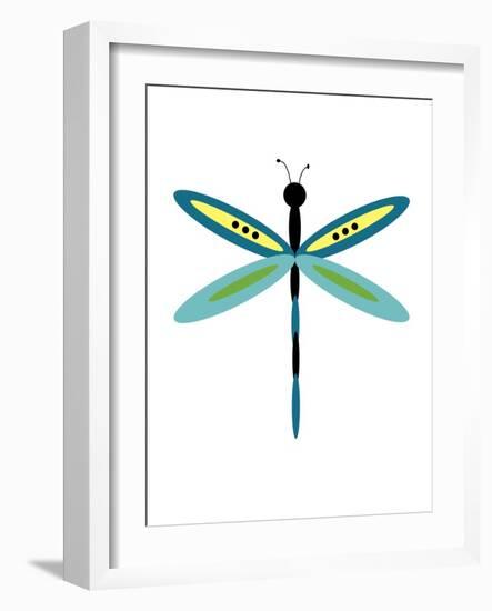 Dragonfly Goes Mod One-Jan Weiss-Framed Art Print