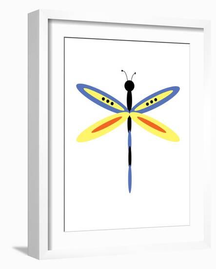 Dragonfly Goes Mod Two-Jan Weiss-Framed Art Print