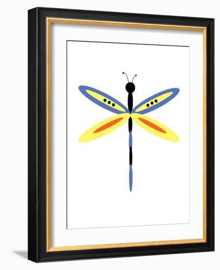 Dragonfly Goes Mod Two-Jan Weiss-Framed Art Print