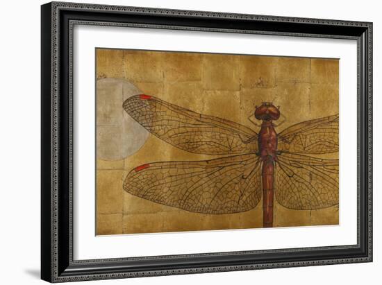 Dragonfly on Gold-Patricia Pinto-Framed Art Print