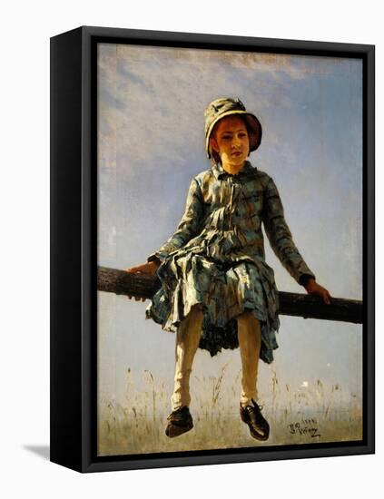 Dragonfly, Painter's Daughter Portrait, 1884-Ilya Yefimovich Repin-Framed Premier Image Canvas