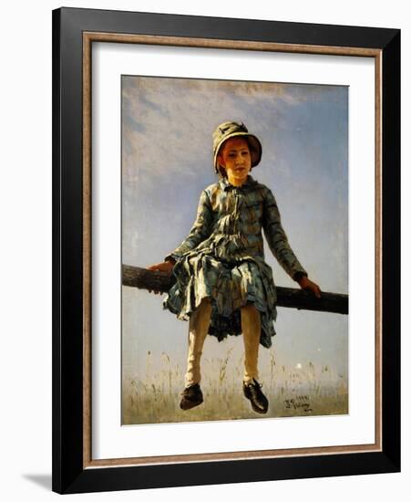 Dragonfly, Painter's Daughter Portrait, 1884-Ilya Yefimovich Repin-Framed Giclee Print