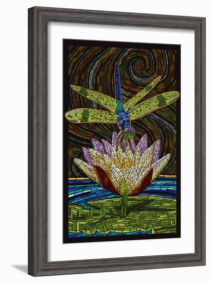 Dragonfly - Paper Mosaic-Lantern Press-Framed Art Print