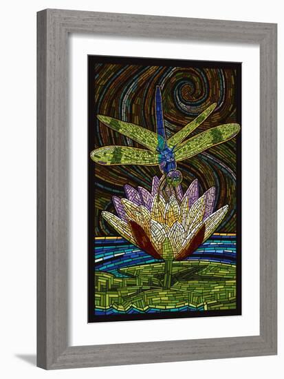 Dragonfly - Paper Mosaic-Lantern Press-Framed Art Print
