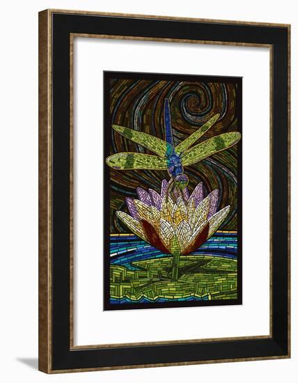 Dragonfly - Paper Mosaic-Lantern Press-Framed Art Print