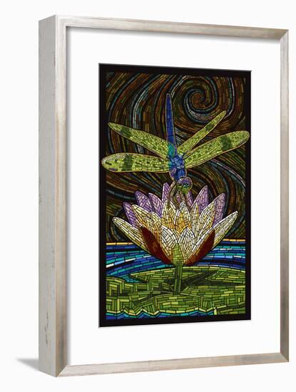 Dragonfly - Paper Mosaic-Lantern Press-Framed Art Print