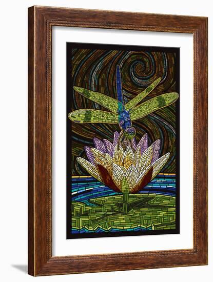 Dragonfly - Paper Mosaic-Lantern Press-Framed Art Print