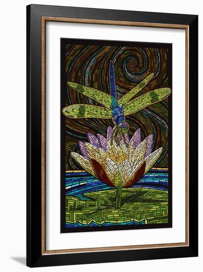 Dragonfly - Paper Mosaic-Lantern Press-Framed Art Print