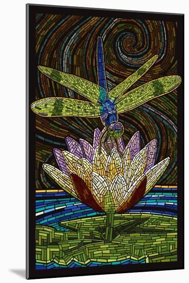 Dragonfly - Paper Mosaic-Lantern Press-Mounted Art Print