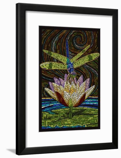 Dragonfly - Paper Mosaic-Lantern Press-Framed Art Print