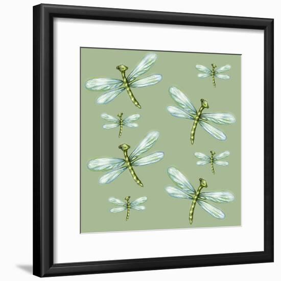 Dragonfly Pattern-Cherie Roe Dirksen-Framed Giclee Print