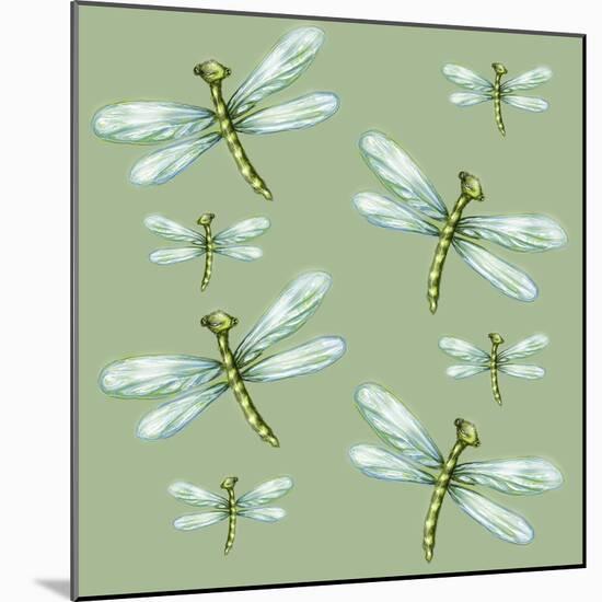 Dragonfly Pattern-Cherie Roe Dirksen-Mounted Giclee Print