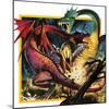 Dragons Fighting-Andrew Howat-Mounted Giclee Print