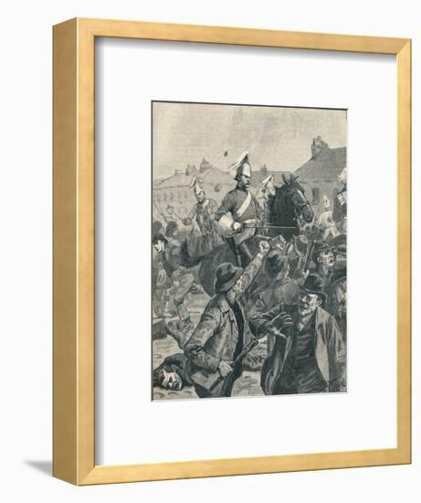 Dragoons and Highlanders scattering  rioters in Belfast, 1872 (1906)-Unknown-Framed Giclee Print