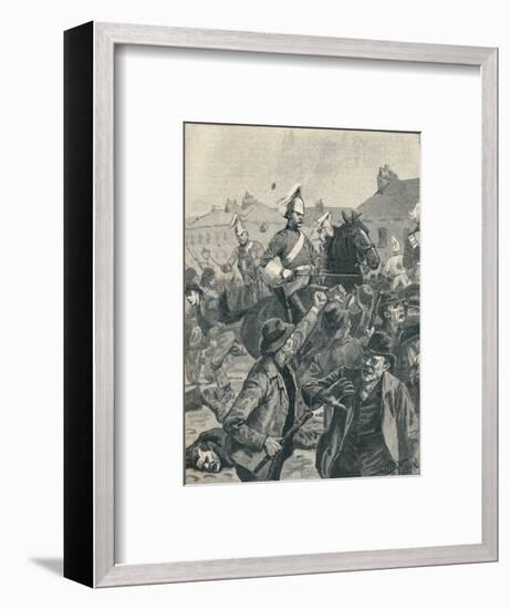 Dragoons and Highlanders scattering  rioters in Belfast, 1872 (1906)-Unknown-Framed Giclee Print