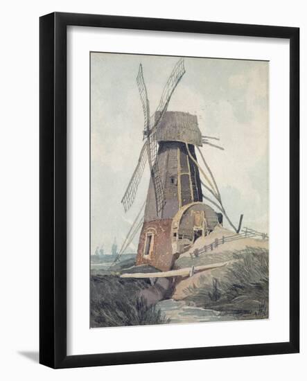 Draining Mill in Lincolnshire, 1807-08-John Sell Cotman-Framed Giclee Print