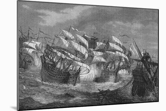 'Drake Attacking the Spanish Treasure Ship', c1578, (c1880)-Unknown-Mounted Giclee Print