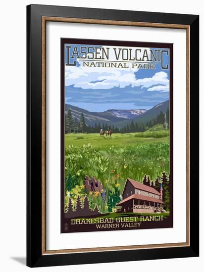 Drakesbad Valley - Lassen Volcanic National Park, CA-Lantern Press-Framed Art Print