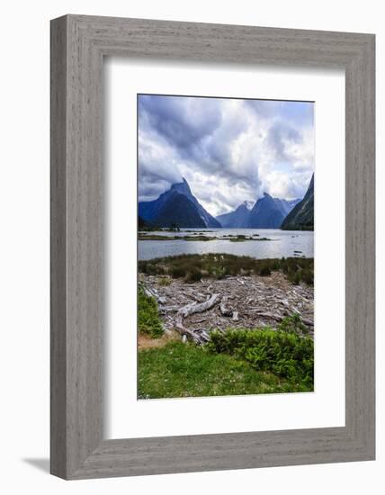 Dramatic Clouds in Milford Sound, Fiordland National Park, South Island, New Zealand, Pacific-Michael Runkel-Framed Photographic Print