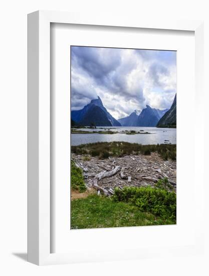 Dramatic Clouds in Milford Sound, Fiordland National Park, South Island, New Zealand, Pacific-Michael Runkel-Framed Photographic Print