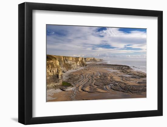 Dramatic coastline of Glamorgan Heritage Coast near Dunraven Bay, South Wales-Adam Burton-Framed Photographic Print