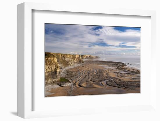 Dramatic coastline of Glamorgan Heritage Coast near Dunraven Bay, South Wales-Adam Burton-Framed Photographic Print