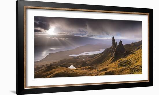 Dramatic Light on the Old Man of Storr, Isle of Skye, Scotland. Autumn (November)-Adam Burton-Framed Photographic Print