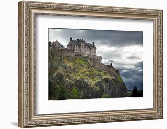 Dramatic Lighting as Storm Clouds Gather around Edinburgh Castle in Scotland-Flynt-Framed Photographic Print