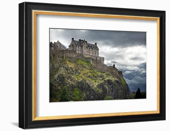 Dramatic Lighting as Storm Clouds Gather around Edinburgh Castle in Scotland-Flynt-Framed Photographic Print