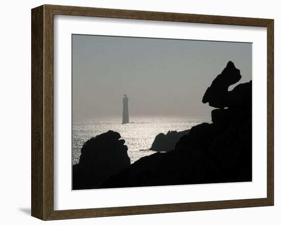 Dramatic Seascape and Lighthouse, Island of Ushant, Brittany, France, Europe-Groenendijk Peter-Framed Photographic Print