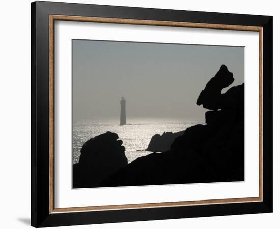 Dramatic Seascape and Lighthouse, Island of Ushant, Brittany, France, Europe-Groenendijk Peter-Framed Photographic Print