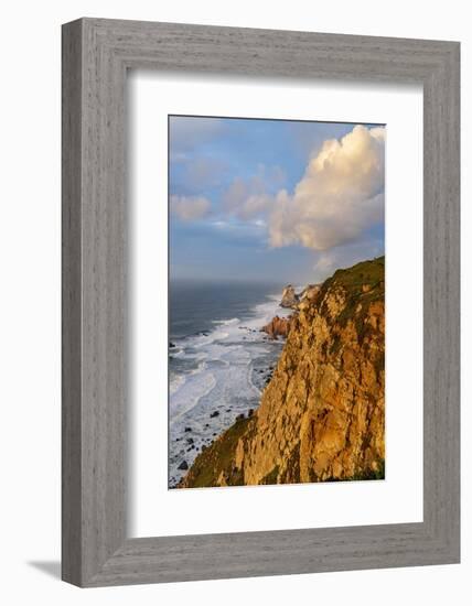 Dramatic seaside cliffs at Cabo do Roca in Colares, Portugal-Chuck Haney-Framed Photographic Print