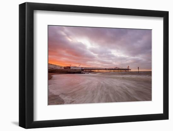 Dramatic skies over Herne Bay Pier at dusk, Herne Bay, Kent, England, United Kingdom, Europe-Andrew Sproule-Framed Photographic Print