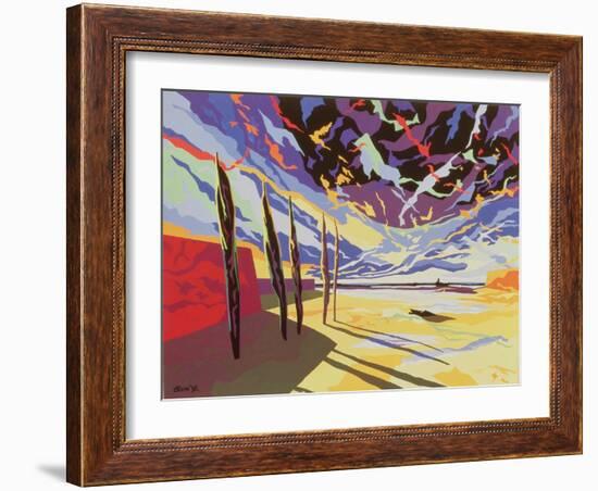 Dramatic Sky, La Rocque, Jersey, 1995-Derek Crow-Framed Giclee Print