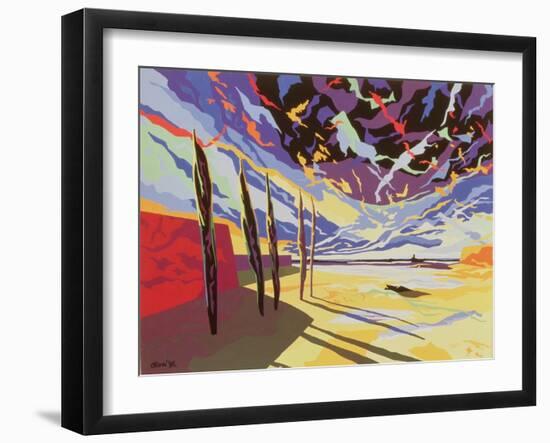 Dramatic Sky, La Rocque, Jersey, 1995-Derek Crow-Framed Giclee Print