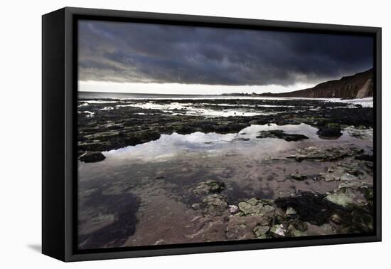 Dramatic Sky over Bridligton from Sewerby Rocks, East Riding of Yorkshire, England, United Kingdom-Mark Sunderland-Framed Premier Image Canvas