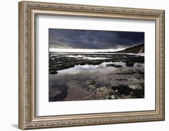 Dramatic Sky over Bridligton from Sewerby Rocks, East Riding of Yorkshire, England, United Kingdom-Mark Sunderland-Framed Photographic Print