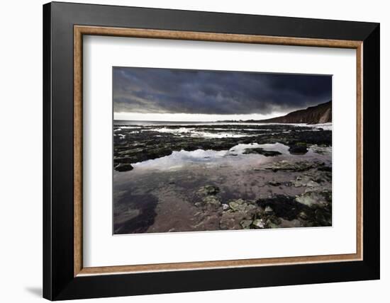 Dramatic Sky over Bridligton from Sewerby Rocks, East Riding of Yorkshire, England, United Kingdom-Mark Sunderland-Framed Photographic Print