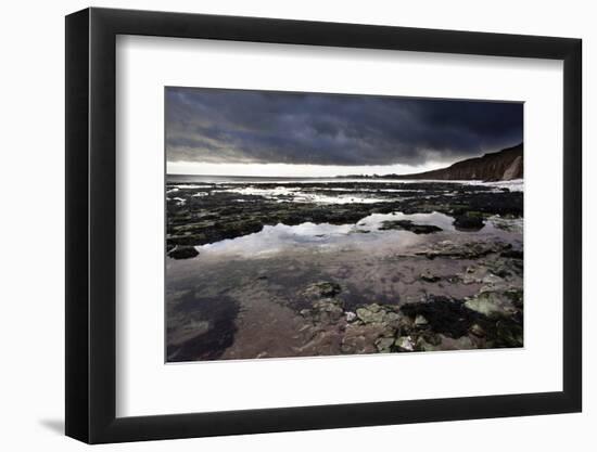 Dramatic Sky over Bridligton from Sewerby Rocks, East Riding of Yorkshire, England, United Kingdom-Mark Sunderland-Framed Photographic Print